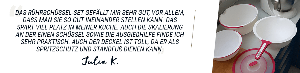 Besteck, Becher, Löffel, Text